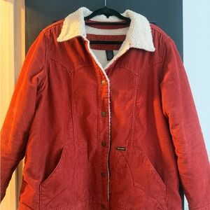 Wrangler Women's Red Corduroy Jacket with Sherpa Lining